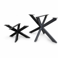 Base de table moderne industrielle circulaire pour restaurant, structure en X, base de table en métal pour table basse