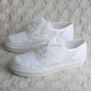 Zapatos planos de <span class=keywords><strong>boda</strong></span> <span class=keywords><strong>para</strong></span> novia, calzado blanco personalizado <span class=keywords><strong>para</strong></span> correr - Product Image 1
