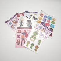 Feuille d'autocollants anime personnalisée, impression durable, étiquette en vinyle adhésif imperméable, découpe Kiss Cut, transparente, promotionnelle