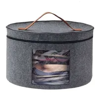 Boîte de grande capacité avec couvercle zippé, multifonction, pour chapeaux, vêtements, valises de voyage, bacs de rangement
