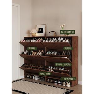 XHA Customizable Exterior Entrance Door <b>Shoe</b> Cabinet Ultra-thin Design Walnut Finish Suitable Home Use ENF-class Floor <b>Shoe</b> Rack - Product Image 2