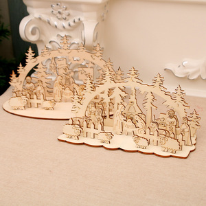2019 Christmas New Arrival Wooden <b>Puzzle</b> DIY Ornament 3D <b>Jigsaw</b> <b>Puzzle</b> Children's Handmade Gift - Product Image 2