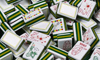 Fichas de Mahjong Acrílicas con Diseño de Paisajes Urbanos Personalizadas, para Juegos de Fin de Semana, Viajes, Recuerdo de Festival, Opción de Regalo