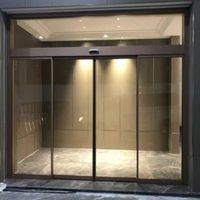 Puertas Correderas de Vidrio Eléctricas Inteligentes Personalizadas con Sensor de Levitación Magnética, Diseño Moderno, Doble Acristalamiento Templado para Entrada de Centro Comercial