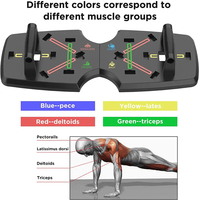 Planche de soutien pour pompes à dos replié, multifonctionnelle et réglable, la plus vendue. Planche de fitness pliable avec bande de résistance pour les pompes