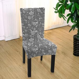 Spandex Fit Stretch Couvertures de salle à manger courtes avec motif imprimé, housse de protecteur de siège de chaise de banquet - Product Image 6