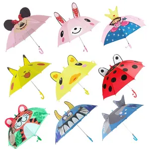Leuke Cartoon Paraplu Kinderen Creatieve 3D Model Oor Kids Paraplu Met Logo