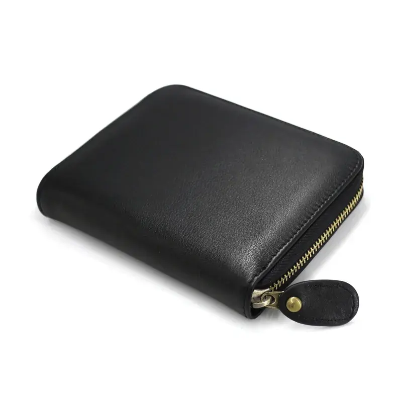 Portable Design carteiras bolsas pretas Mulheres sacos cinzentos Leather Lady Purse Money Bag Zipper