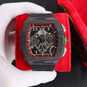 Luxury Carbon Fiber RM65-01 <b>Automatic</b> Self-Winding <b>Chronograph</b> Tonneau Mechanical Watch Rubber New High Quality Designer - Product Image 2