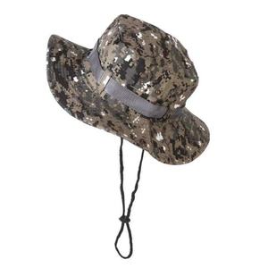 Breathable Camouflage <strong>Boonie</strong> Hat with Under Chin Rope Outdoor Jungle Hat with Eyelets for Summer Fishing Ski Cycling Daily Use - Product Image 5