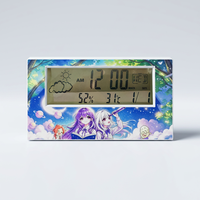 Horloge de table numérique personnalisée avec motif de Père Noël de dessin animé, station météo, écran transparent, cadeau de Noël pour enfants