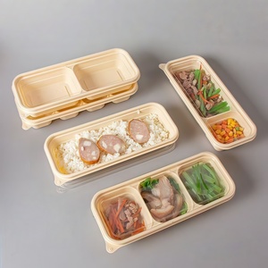 Boîte repas en plastique personnalisable en petites séries, compatible <span class=keywords><strong>micro</strong></span>-ondes, pour repas en vol, emballage alimentaire sur mesure, boîte repas anti-fuite - Product Image 3