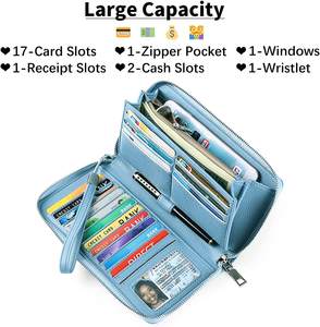 Portefeuille femme Zip autour du portefeuille grande capacité Long sac à main RFID bloquant cuir bonbons étanche PU Opp sac mode Guangdong - Product Image 6