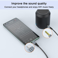 Nouveau produit 2026 : Câble audio Type-C vers 3,5 mm, adaptateur d'extension USB-C vers TRS tressé en OFC 99,99 % pour haut-parleur de voiture AUX