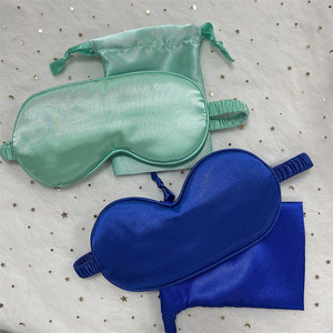 ชุดมาส์กตาผ้าซาตินเนื้อนุ่ม2ชิ้นถุงเก็บสายรัดยืดหยุ่นอุปกรณ์สำคัญสำหรับเดินทางผ้าปิดตาพับได้มาสก์เพื่อสุขภาพตา - Product Image 3