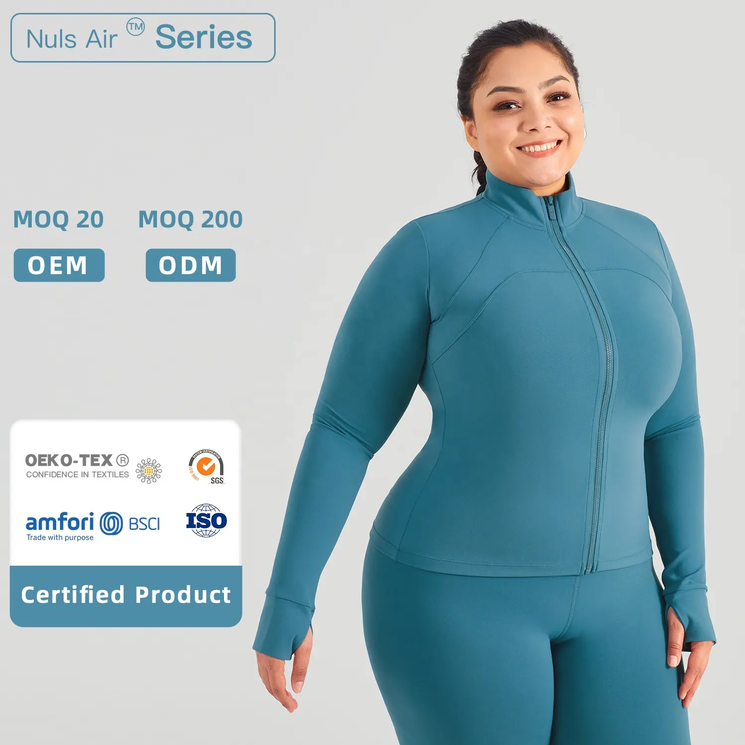 Factory Supply Daumen löcher Yoga Jacke Frauen Plus Size Gym Langarm Reiß verschluss Sportswear