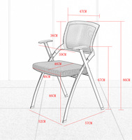 Chaise de formation pliable Foshan avec tablette d'écriture intégrée, en tube métallique, pour salle d'école, bureau, réunion, étudiant