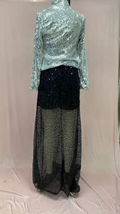 Ecowalson <span class=keywords><strong>con</strong></span> elastico in vita <span class=keywords><strong>con</strong></span> paillettes e oro <span class=keywords><strong>gonna</strong></span> elegante da donna Slim Fit vacanza <span class=keywords><strong>gonna</strong></span> lunga donna lunga fino al pavimento <span class=keywords><strong>con</strong></span> fodera - Product Image 3