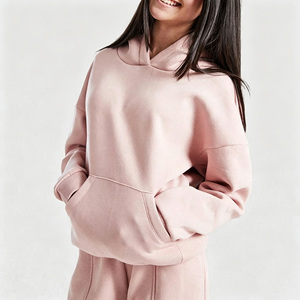 Sweats à capuche de marque personnalisés pour filles Impression bouffante Motif Sport Rose Sport Sweat à capuche overhead pour filles - Product Image 4