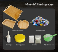 Kit de mosaïque DIY pour plateau à fruits, plateaux rectangulaires et ronds en bois, tuiles de mosaïque DIY, kit de mosaïque multicolore pour l'artisanat et l'art à domicile