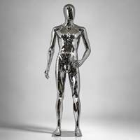 Mannequin homme en argent électroplaqué OEM, corps entier, articulations réglables, mannequin métallique pour vitrine de magasin de détail