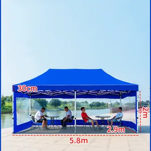 10x20 Logo iklan luar ruangan aluminium perdagangan acara tenda pameran Marquee Gazebos kanopi Pop up kustom dicetak tenda