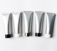 Tube souple cosmétique tendance en composite aluminium-plastique argenté de 30g, écologique, anti-déversement, pour crème pour les mains, échantillon divisé
