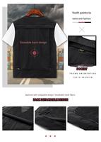 Gilet cargo multi-poches personnalisé avec logo, imperméable et coupe-vent, pour homme, idéal pour l'hiver, la pêche, le travail, le safari, les voyages et la photographie.
