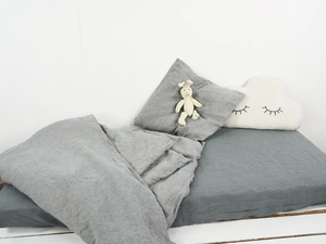 Sábana de <span class=keywords><strong>cama</strong></span> <span class=keywords><strong>infantil</strong></span> de lino 100% personalizable, juego de <span class=keywords><strong>cama</strong></span> verde saludable, Sábana bajera ajustable, <span class=keywords><strong>ropa</strong></span> de <span class=keywords><strong>cama</strong></span> <span class=keywords><strong>infantil</strong></span> de estilo Hotel - Product Image 3