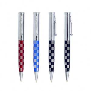 Bolígrafo de Alta Gama con Grabado a Cuadros, Personalizado, Metálico, con Mecanismo de Giro, para Firmas Ejecutivas y Regalos Corporativos - Product Image 1