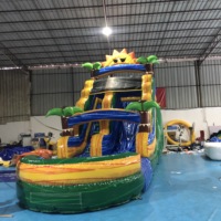Toboggans Gonflables à Prix de Gros, Toboggan Aquatique Double Gonflable, Toboggan Aquatique de Piscine de 23 Pieds