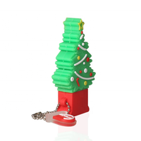 Nouvelle clé USB 2.0 sur le thème des fêtes de Noël 2026, en forme de sapin de Noël de dessin animé, avec porte-clés