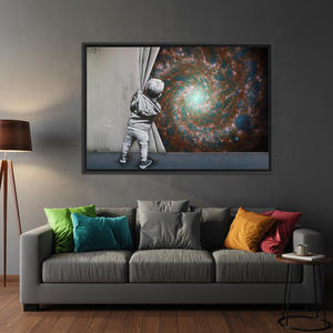 Elegant Cosmic Galaxy Canvas Print: Vibrant Artistic Design,<b>BLACK</b> <b>FRAMED</b> CANVAS - Product Image 3