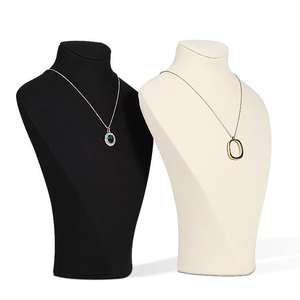 JINSKY New Design Microfiber Necklace Display Frame Head <b>Jewelry</b> Rack Display Frame Portrait Model Neck - Product Image 1