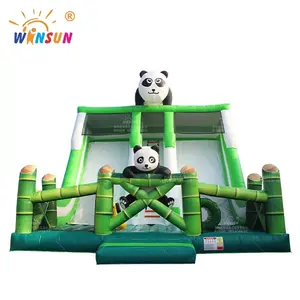 Panda şişme eğlence kaydırağı parkı şişme çocuk oyun alanı slayt küçük şişme slayt