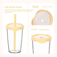 Gobelet à café personnalisé avec logo, avec couvercle, 500 ml, Tritan, à paroi simple, avec paille, sans BPA, gobelet en plastique réutilisable, gobelet à eau