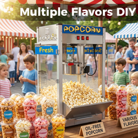 Machine à Popcorn Commerciale 1440W, Cuve de 12oz, Capacité de 5 Gallons (80 Tasses), Idéale pour les Fêtes