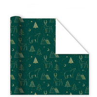 Wholesale Custom Christmas Floral Printed Single-Sided Gift Wrapping Paper Roll DIY Tissue Packaging Pulp Material Coating