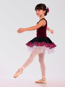 Trajes <span class=keywords><strong>de</strong></span> Ballet <span class=keywords><strong>de</strong></span> Tul con Encaje Negro y Estampado <span class=keywords><strong>de</strong></span> Terciopelo Borgoña, Nuevos Diseños <span class=keywords><strong>de</strong></span> Anna Shi - Product Image 5
