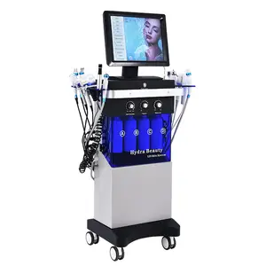 Mesin penggosok ultrasound 14 in 1, mesin dermabrasi Kristal Pembersih Wajah hidro