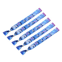 Bracelets en ruban polyester imprimés sur mesure, bracelet en tissu avec logo personnalisé par sublimation pour fête, concert, carnaval, cadeau promotionnel