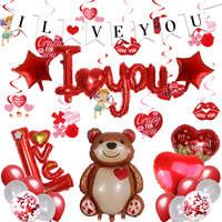 Nouvelles décorations de fête de ballons en aluminium pour ours câlin de la Saint-Valentin