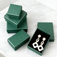 Boîtes d'emballage pour bijoux en papier recyclable personnalisées avec base en papier, pelliculage mat, gaufrage et doublure en éponge pour boucles d'oreilles, bracelets et colliers