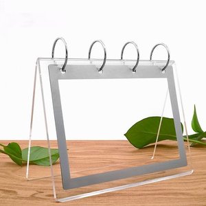Nhà Máy Acrylic Trang Quay Lịch Rõ Ràng <span class=keywords><strong>Menu</strong></span> Đứng Bàn Lật Lịch Với PVC Túi Acrylic Lịch Tổ Chức - Product Image 3