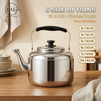 Bouilloire moderne en acier inoxydable 410, 3/10 litres, base magnétique, compatible avec les plaques à induction, écologique, légère