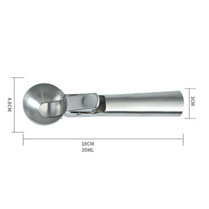 Cuchara para helado de acero inoxidable de 4,8 cm de doble uso, fácil de limpiar, para helado y fruta - Product Image 3