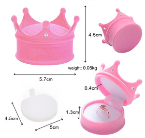 Sang Trọng Ưa Thích Vương Miện Đổ Xô Hộp Đồ Trang Sức Mini Nhẫn Đồ Trang Sức Hiển Thị Lưu Trữ Trường Hợp Nhẫn Tổ Chức Bao Bì Trong Kho - Product Image 6