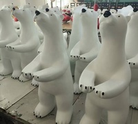 Gros Violent Ours Ornement De Sol Accessoires Pour La Maison Ours avec Plateau Statue Maison Résine Artisanat Taille Réelle Sculpture Animale