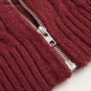 เสื้อโค้ทไหมพรมซิปแฟชั่นฤดูใบไม้ร่วง เสื้อคาร์ดิแกนไหมพรมถักแบบสั่งทำพิเศษสำหรับผู้หญิงมีฮู้ด - Product Image 6