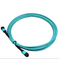MPO kabel MTP 12 Core 24 Core wanita, kabel Patch bagasi serat optik OM3 OM4 Multimode 3.0mm 2.0mm tipe LSZH